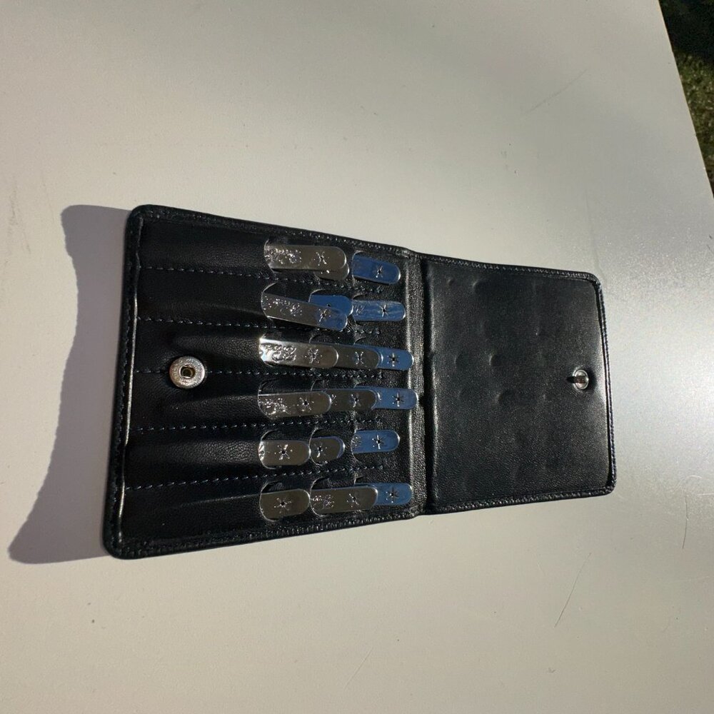 #1977 BROOKS BROTHERS COLLAR STAYS MEN'S SIZE METAL,,, NAPPA LEATHER CASE - Picture 6 of 6